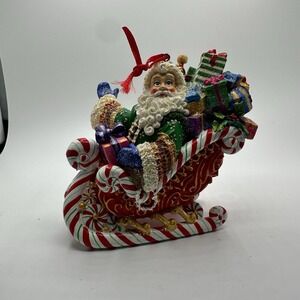 CHRISTOPHER RADKO CANDY RIDE SANTA II PEPPERMINT SLEIGH CHRISTMAS RESIN ORNAMENT